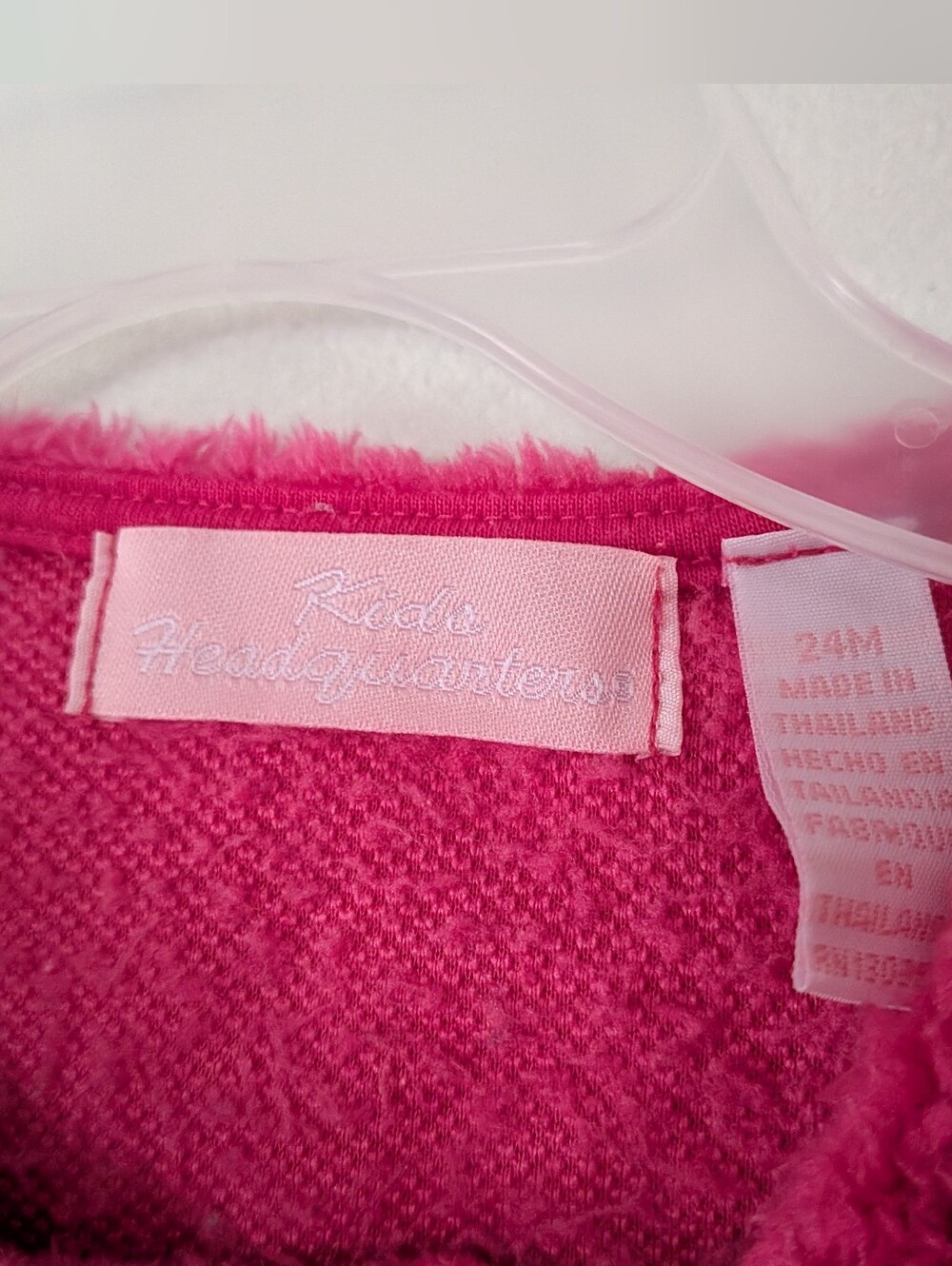 Hot Pink Fucsia Fuzzy Plush Vest with Light Pink Roses - Picture 2 of 3